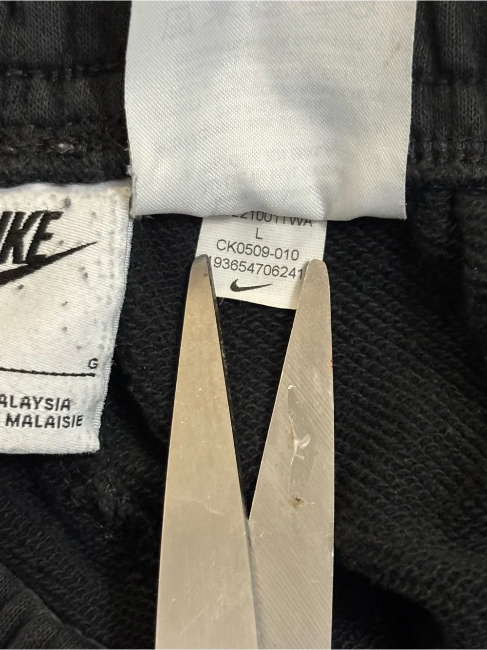 Nike Boy’s Black Fleece Shorts with White Logo